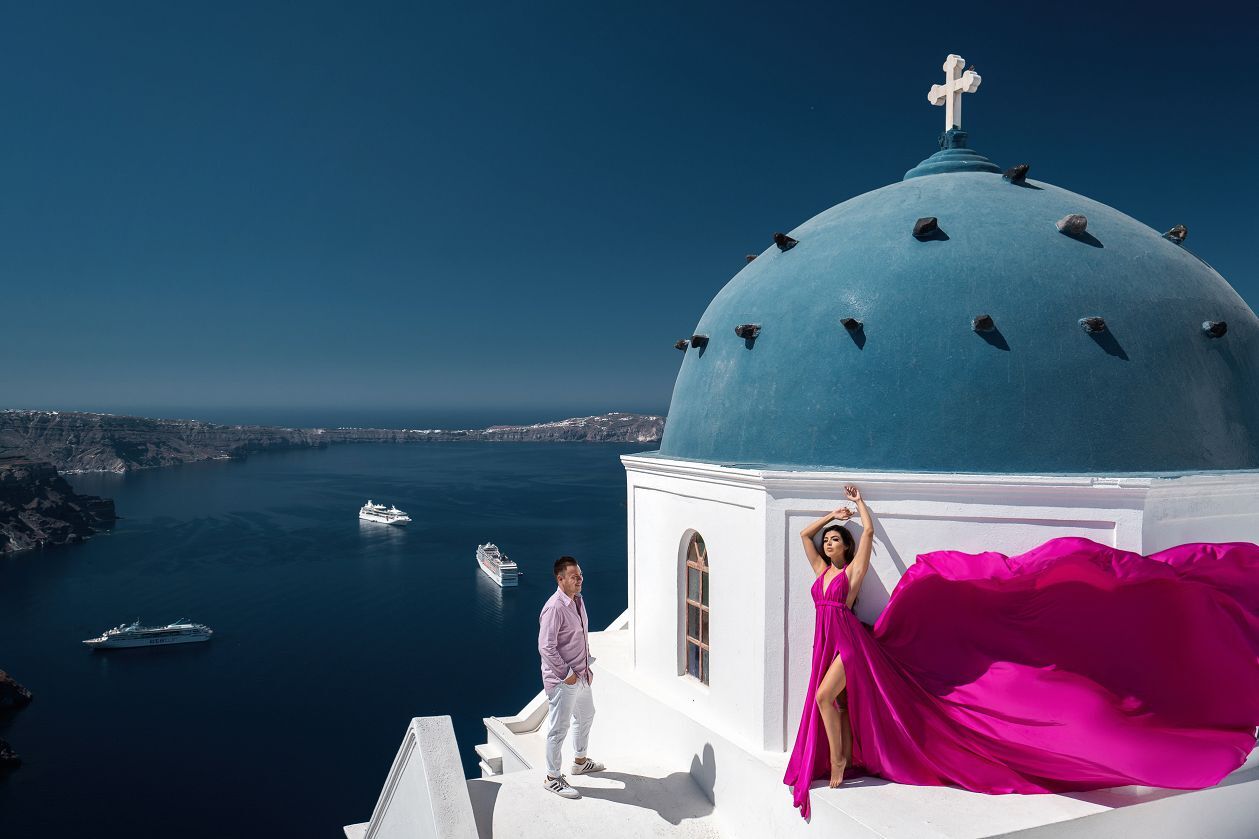 Extra Options: Flying Dress Photoshoot Santorini